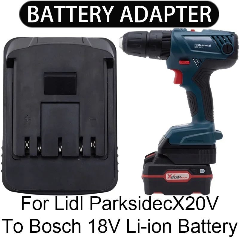 conversor de bateria para bosch 18v li ion ferramentas para lidl parkside x20v li ion adaptador de bateria ferramentas eletricas acessorios ferramentas broca 01