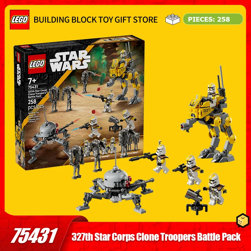 

Lego Block Toy Star Wars Series 75431, боевой набор клонов звездной армии 327-й звезды, собранный блок-игрушка в подарок