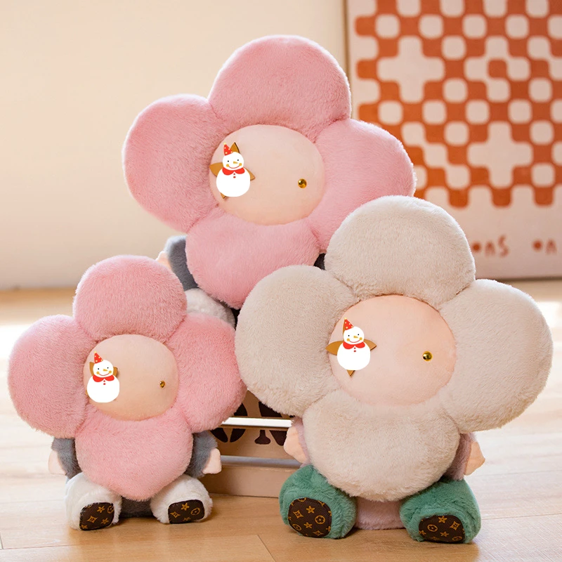 

Sunflower Human Plush Cute Flower Pillow 25CM/35CM Cute Room Decoration Doll Suitable For Children Girl Birthday Gift