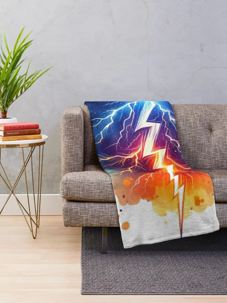 Electrifying Lightning Bolt - Striking Energy Art Throw Blanket for sofa Decoratives blankets ands Decorative Sofas Blankets