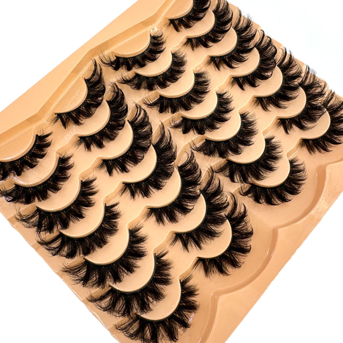 Hbzgtlad 14 pares de cílios de vison em massa volume russo fofo natural cílios postiços grossos dramáticos cílios de vison atacado maquiagem