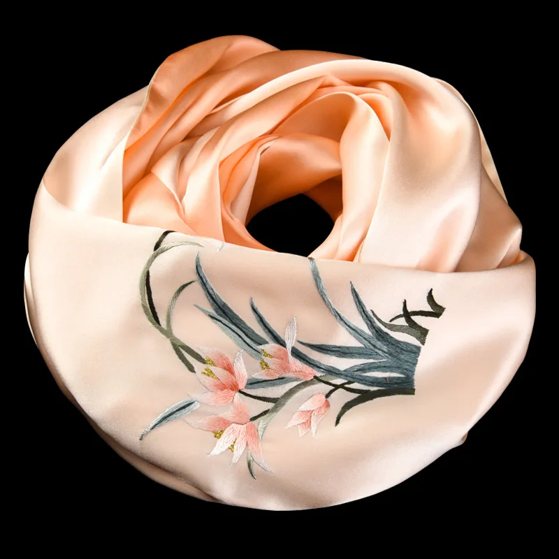 Handmade Embroidery Scarf Female Gift Mother Shawl Outer Match Long Suzhou Embroidered