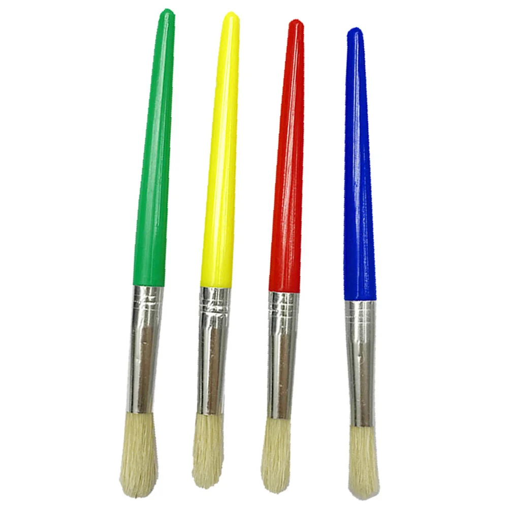 

4pcs Painting Brush Set For Durable Easy Grip Premium Bristle Watercolor Art Hobby Tool Gift For Painting Practice