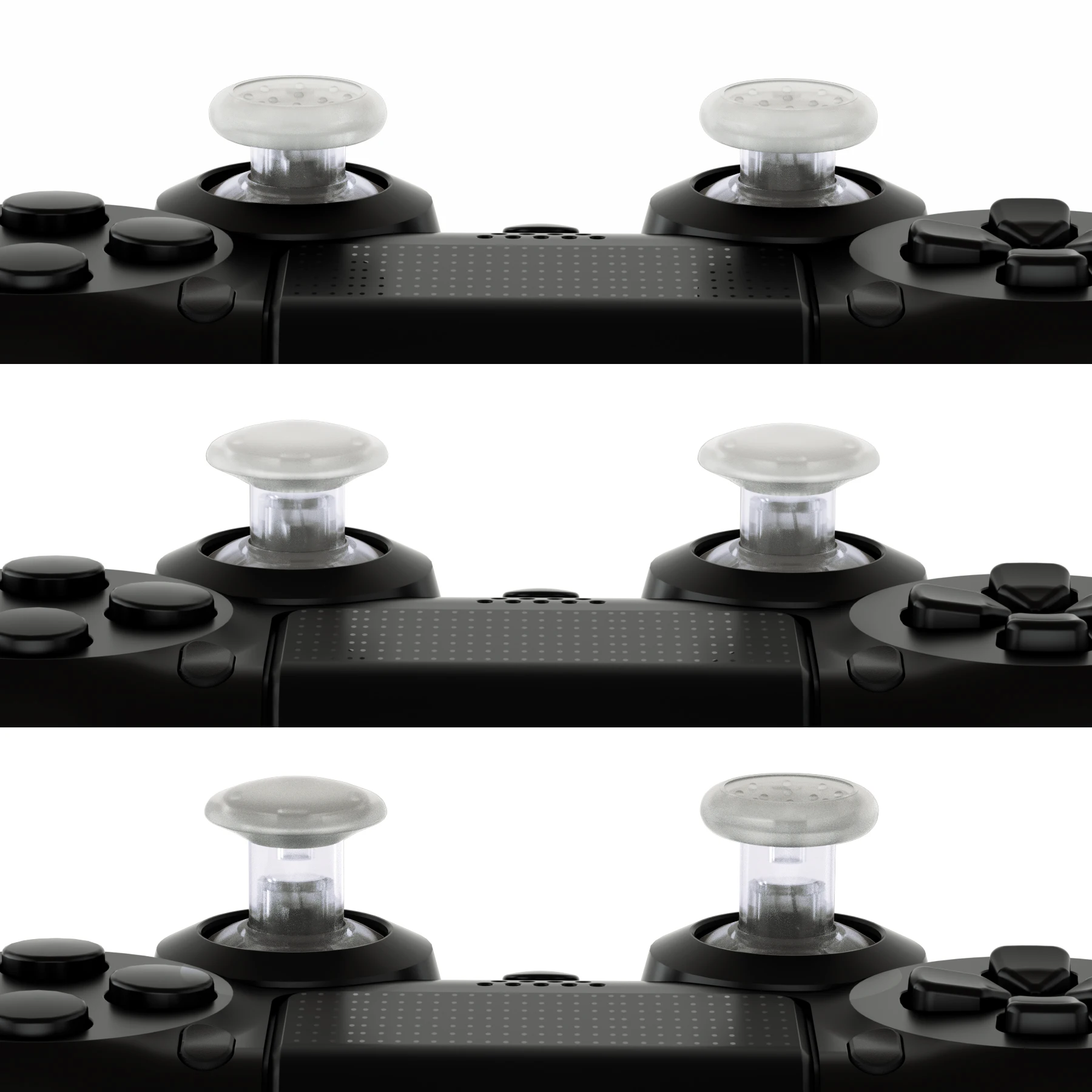 Thumbstick Transparan Dapat Dipertukarkan dengan 3 Joystick Yang Dapat Disesuaikan untuk Pengontrol PS5, untuk PS4 Semua Model Pengontrol