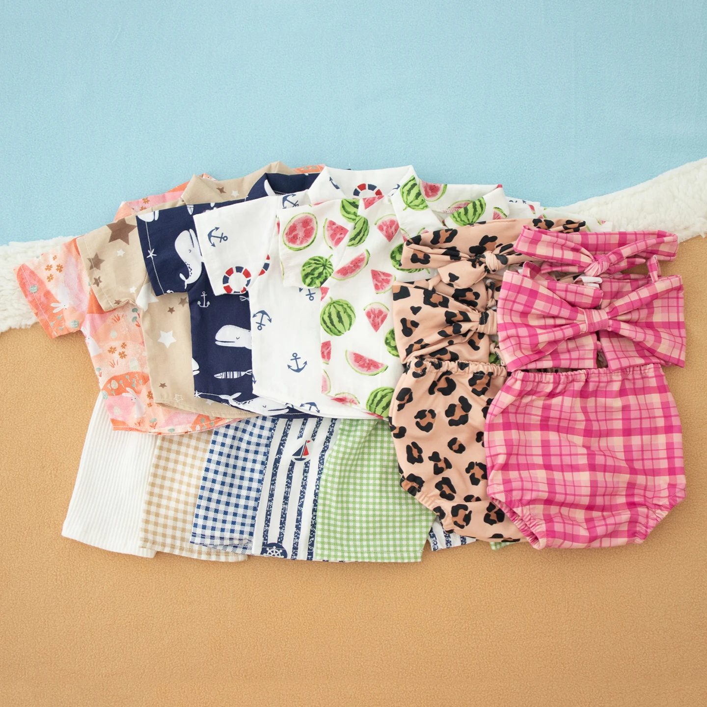 ❤️Newborn Photography Clothing Hat+Shirt+Shorts 3Pcs/Set Studio Baby Boy Girl Photo Prop Accessories Beachwear Swimsuit Bikini