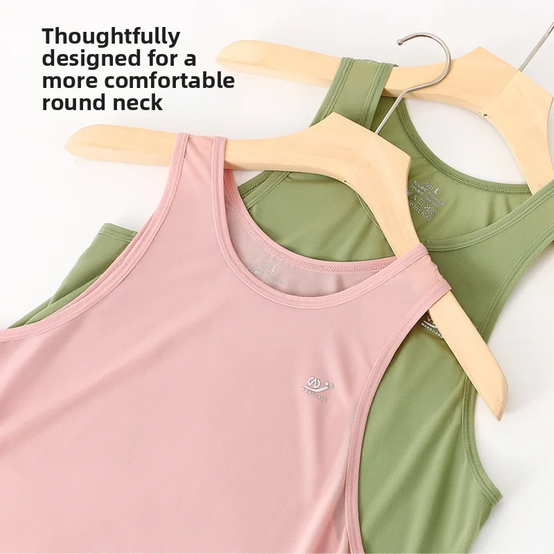 Men Women Ice Silk Mesh Quick Dry Sleeveless Tank Tops Slim Summer Sports Vest Running Yoga Gym Workout Outerwear Shirts