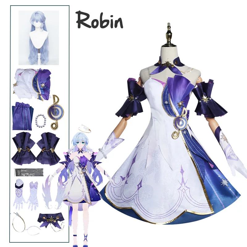 

Robin Cosplay Honkai Star Rail Costume Full Set Robin Cosplay Outfit Dress Uniform Robin Halloween Carnival Party Outfit Cosplay