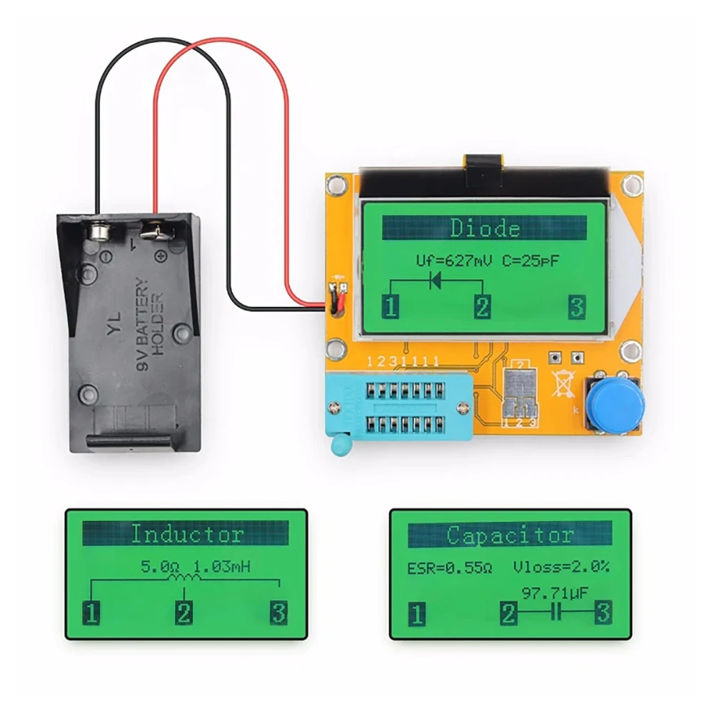 LCR-T4 ESR Meter Graphical Transistor LCR\\PWM Tester Diode Triode Capacitance SCR Inductance Multimeter MOS/PNP/NPN Test