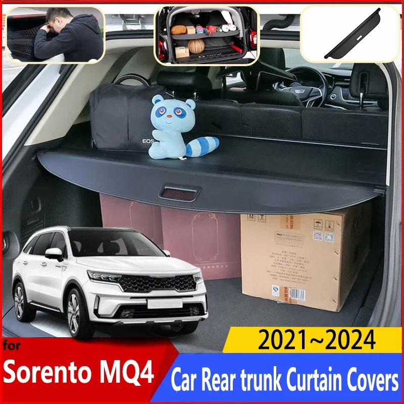 For Kia Sorento MQ4 2024 Accesories 2023 2022 2021 Retractable Waterproof Wear-resistant Back Luggage Storage Auto Accessories