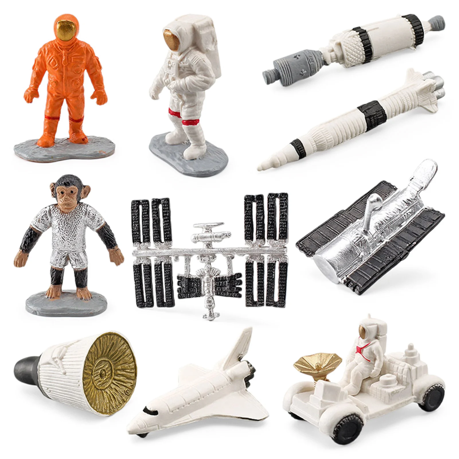 Miniature Astronaut Model Set 10pcs Outer Space Miniature Astronaut Figurines Cake Topper Spaceman Toys Desktop Decoration Gifts