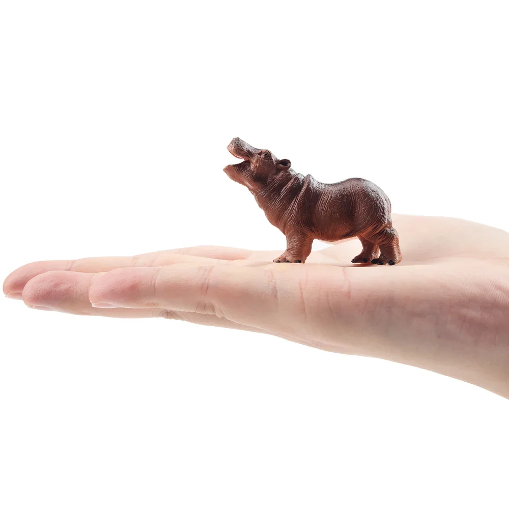 Toymany Simulation Hippopotamus Calf Wildlife  Animal Model Toy Mini Figures Dolls Action Figurines Toys Children Gift