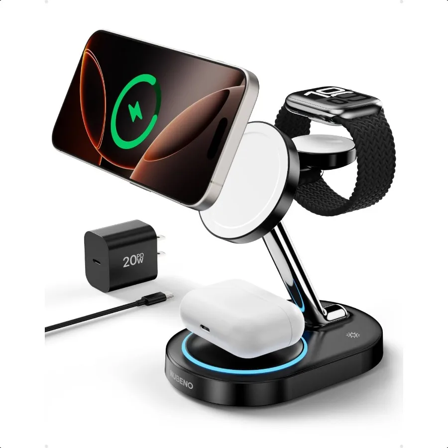 

Charging Station for iPhone 16 16 Pro 16 Pro Max Wirel Charger for MagSafe iPhones 3 in 1 Magnetic Charger Stand for iPhone 16