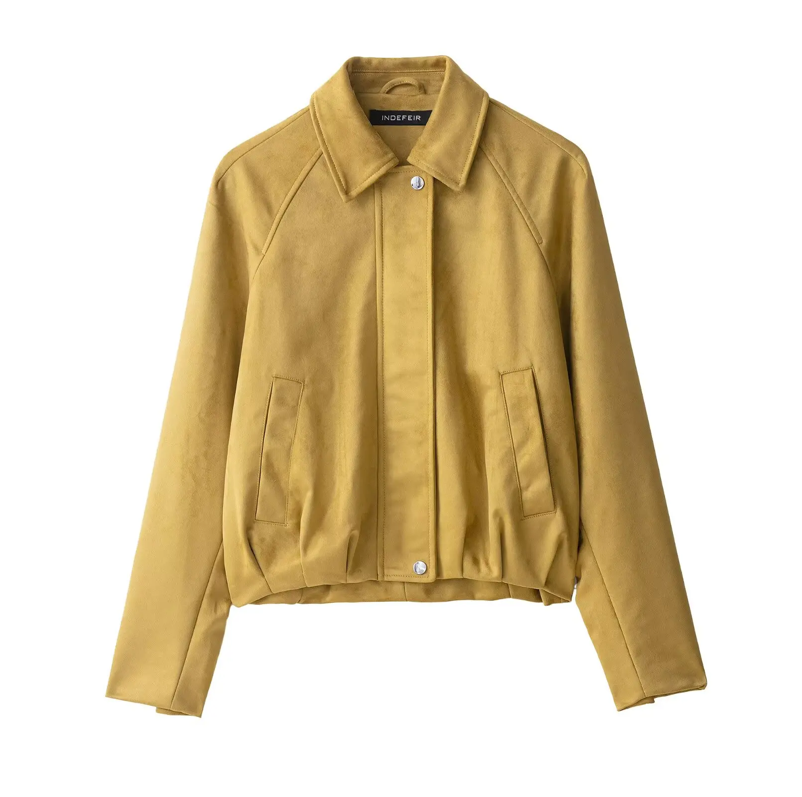 

Women's Jacket 2025 New Arrival Women's Casual Fashion Solid-Color Suede-Effect Pilot Jacket