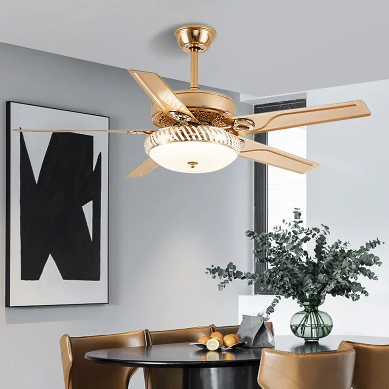 New Modern Ceiling Fans With Light Rrmote Control LED Chandeliers Living Room Bedroom Pendant Lights Silent  Lamps 42inch 52inch