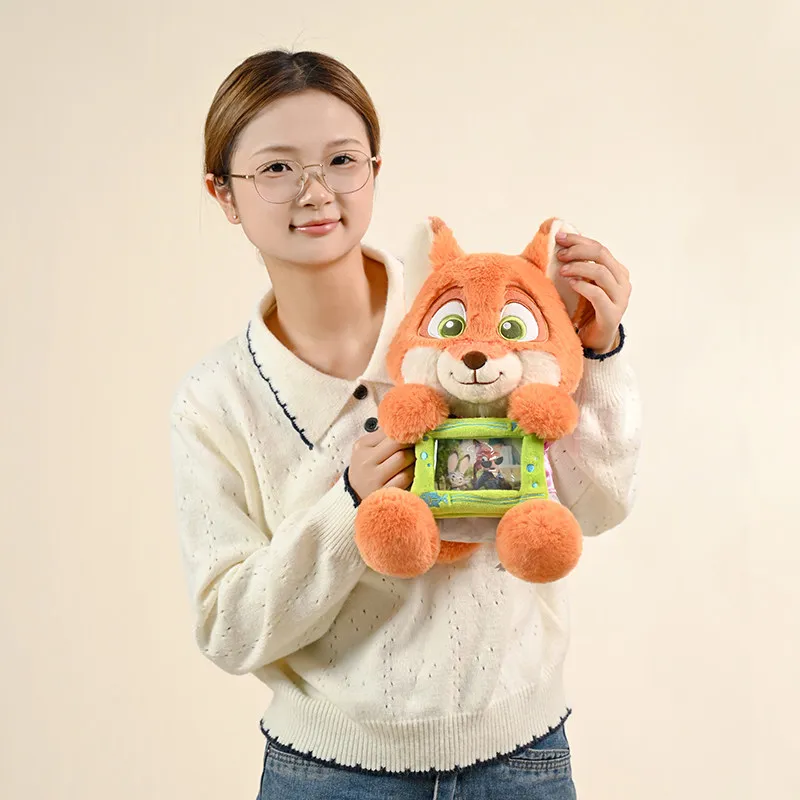 In Stock Original Potdemiel Collectible Zootopia Judy Nick Stuffed Plush Toy Built-in Photo Frame DIY Table Ornament Birthday Pr