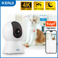 KERUI WiFi IP Pets Camera Home Security Dog Cats Camera Tuya Smart 4K 8MP HD Video Night Vision Surveillance AI Alerts Mini Cam