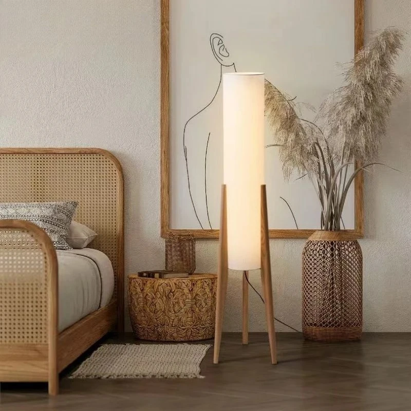 

Floor lamp homestay Wabi Sabi style wooden antique style bedroom floor lamp living room sofa atmosphere tea table lamp E27