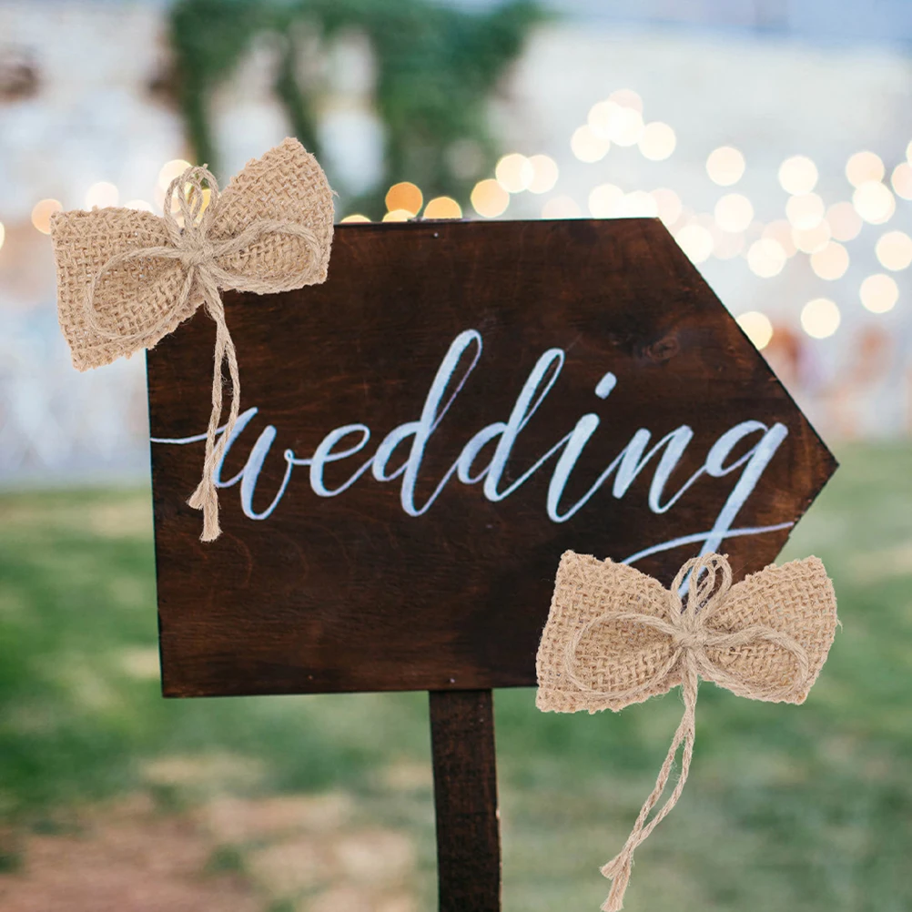 

15Pcs Small Burlap Bows Rustic Wedding Birthday Party Christmas Ornament Decoration Burlap Bows Small Bow Christmas Bow