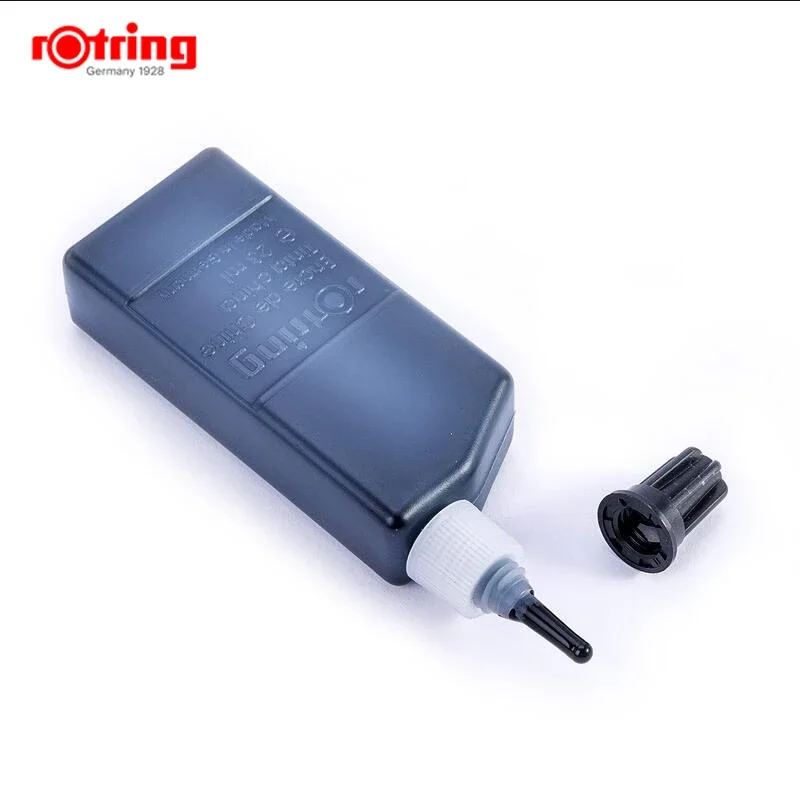 1pc German 23ML Rotring Isograph Technical Drawing Needle & Fineliner Pen Liquid Ink 23mL Black White Ink Bottle