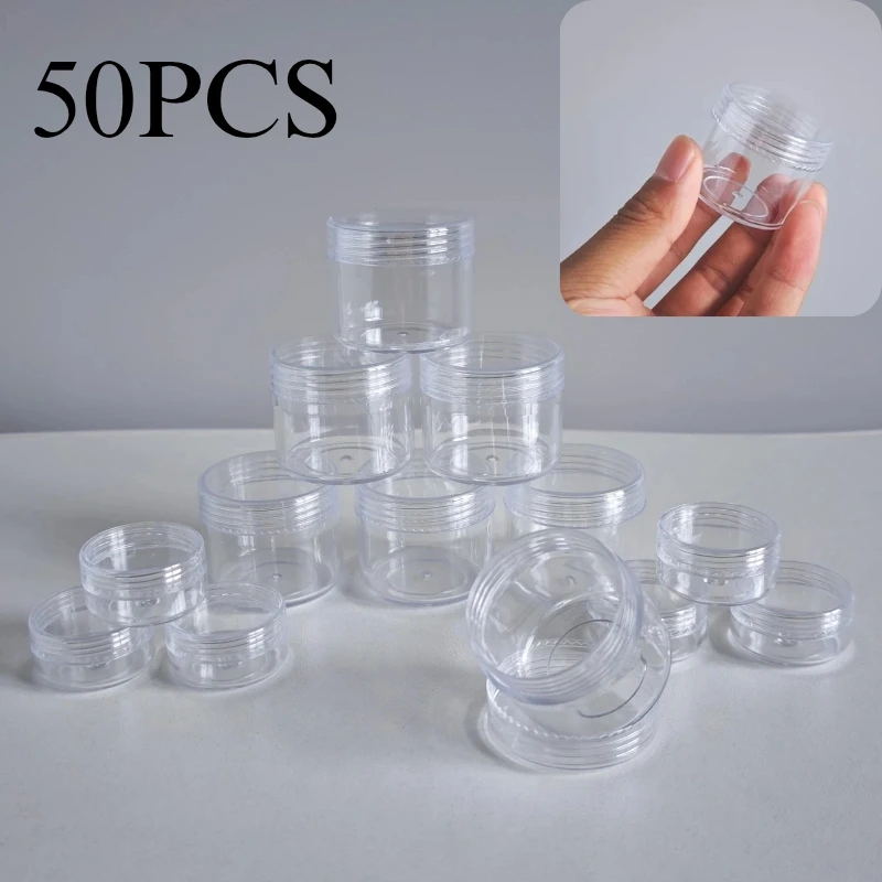 

50 шт. 5 г 10 г 15 г 20 г мини-пустые прозрачные косметические баночки многоразового использования дорожный размер для теней для век блеск для губ крем-лосьон для хранения макияжа