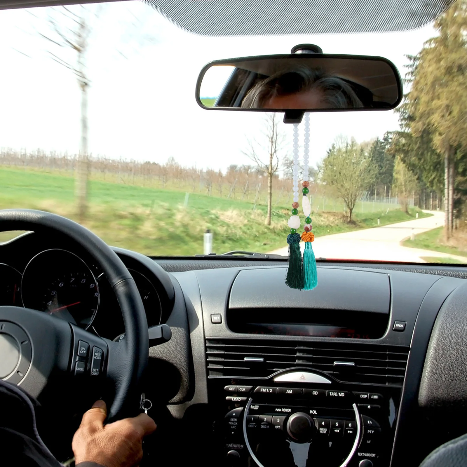 

1Pcs Car Pendant Lotus Root Bead Tassel Hanging Decor Interior Rearview Mirror Ornament Lotus Car Pendant Rearview Hanging Decor