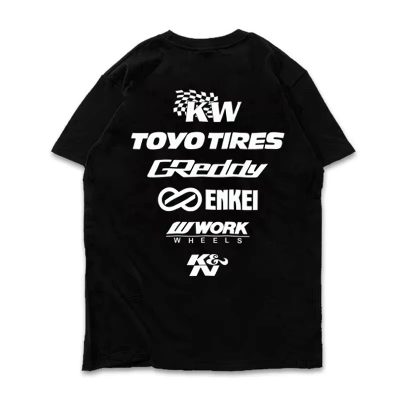 T-shirt à manches courtes en coton 2026, style automobile japonais modifié, JDM Evolution KN Posture Enkei Modification Attitude KW Cultural Pure
