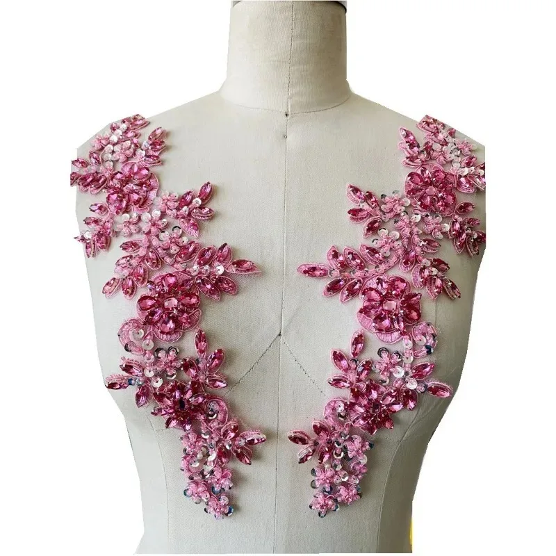 2-個、17-色の新しい明るいダイヤモンド刺繍レースデカール生地手作り-diy-フォーマル衣類高級装飾アクセサリー