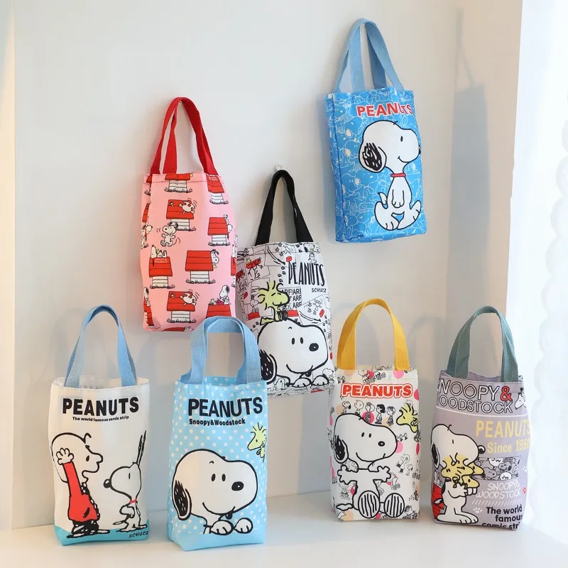 

New Snoopy Insulated Water Bottle Cover Student Sports Waterproof with Strap Thermal Cup Sleeve Umbrella Handbag Gifts