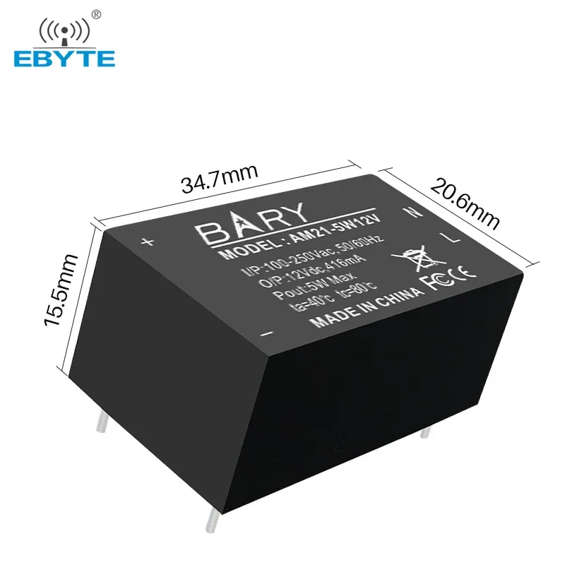 AC-DC Buck Power Supply Module EBYTE AM21 Input Voltage 100V-250V Output Voltage 12V 5W Step-down AC Isolation Stabilized