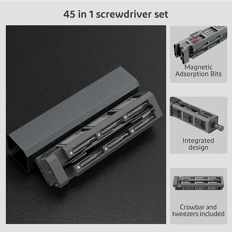 45 in 1 Mini Screwdriver Set Multi-Function Precision Repair Tool S2 Magnetic Torx Phillips Screw Driver Bits for Xiaomi IPhone