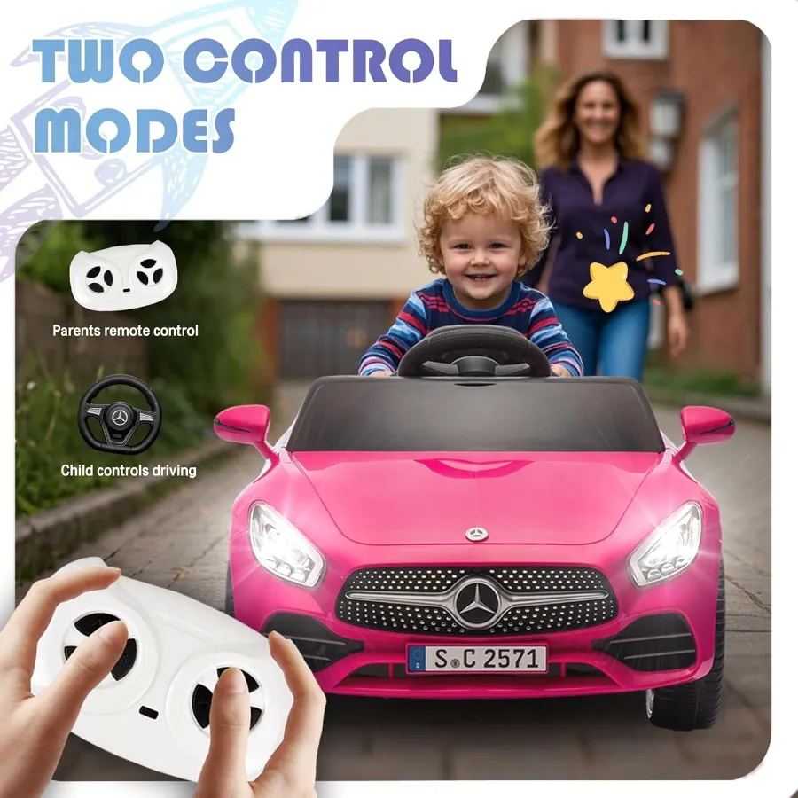 ライセンス取得済みのCLS 350 12V電動乗用玩具、幼児向け、親御さん用コントロール付き、スプリングサスペンション搭載、女の子向けパワーホイール