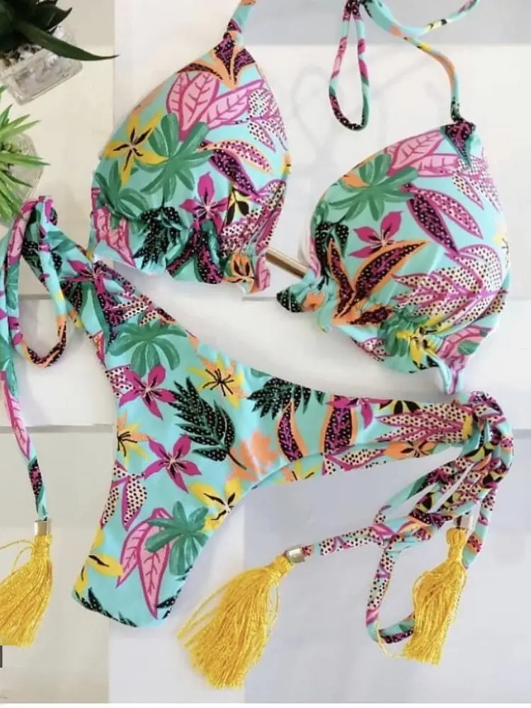 Maillot de bain sexy pour femmes, ensemble deux pièces, soutien-gorge push up, pour la plage, nouvelle collection 2023