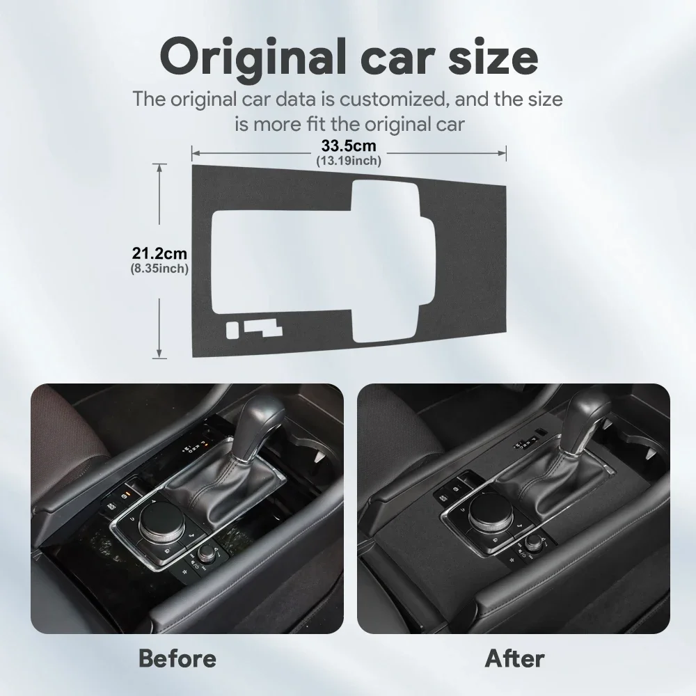 

Top Suede Trim LHD RHD Sticker For Mazda 3 Axela 2019 2020 2021 2022 2023 2024 2025 Car Central Console Gear Shift Panel