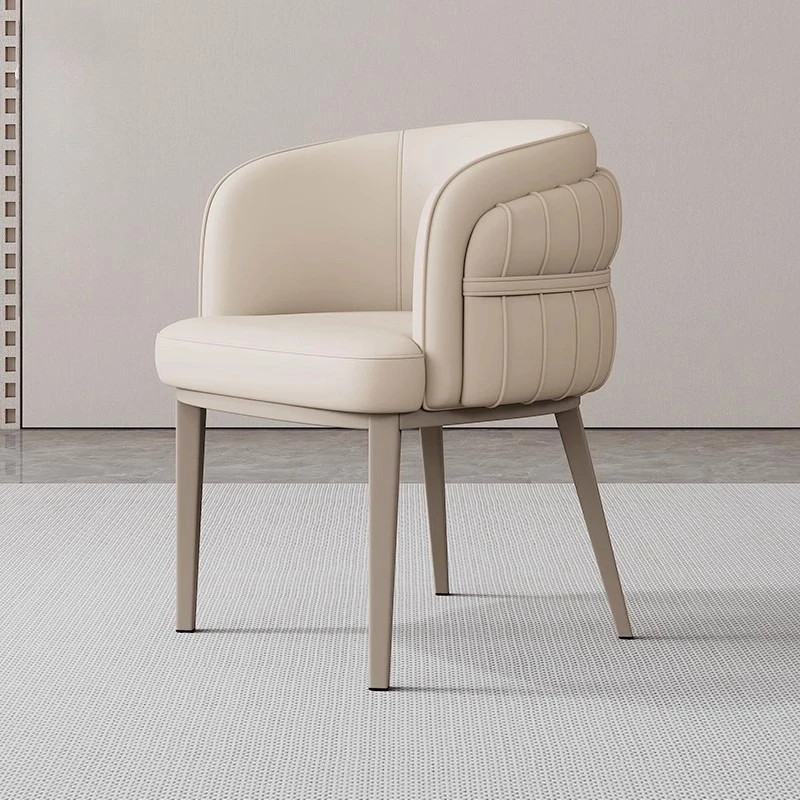 light luxury dining chairs home modern high-end hotel negotiation leather sofa Contemporary canapé convertible Leather Backrest