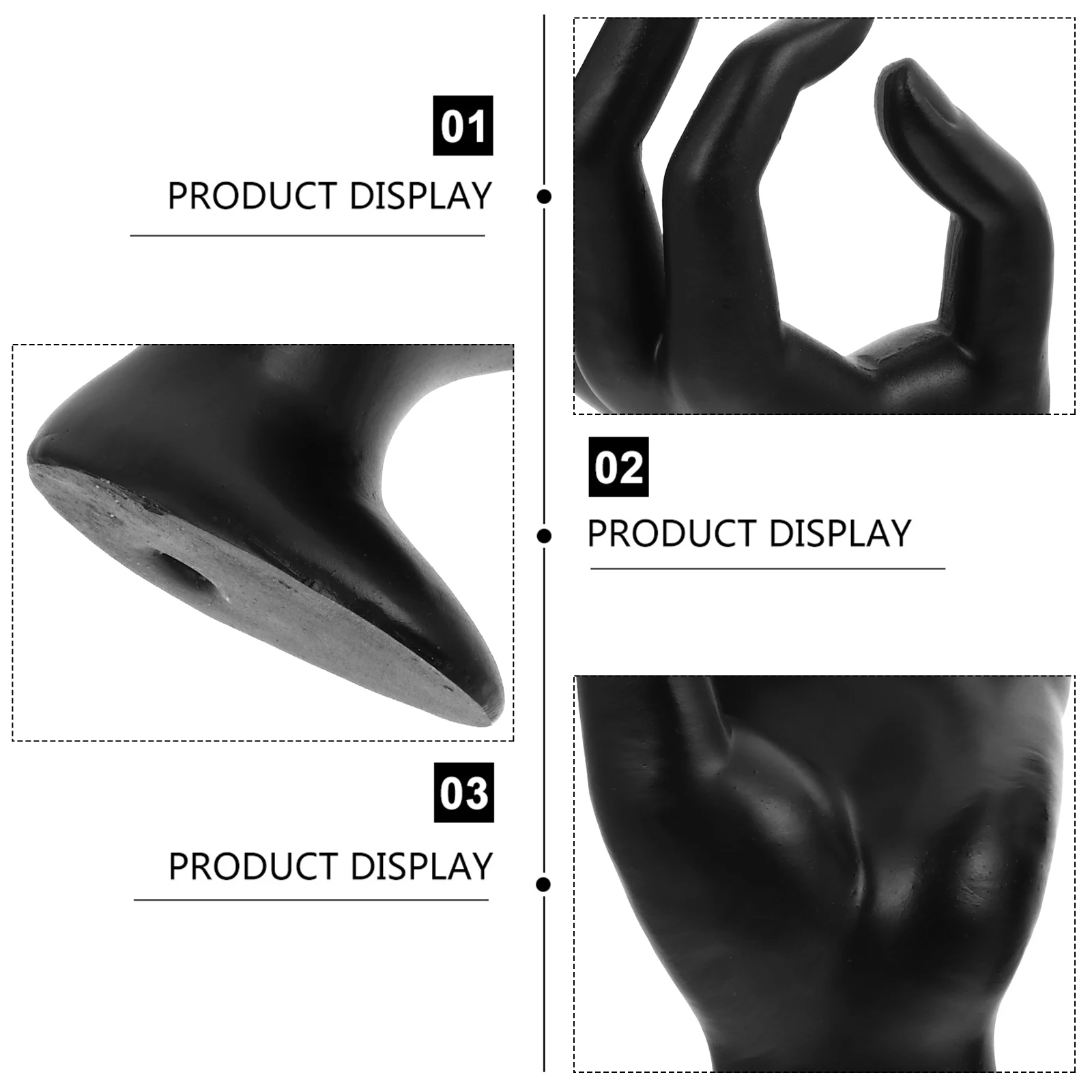 2 قطعة رف شاشة مجوهرات من مادة الراتنج حامل زخرفة على شكل يد مدمج خفيف الوزن للاستخدام الشخصي لعداد المتجر