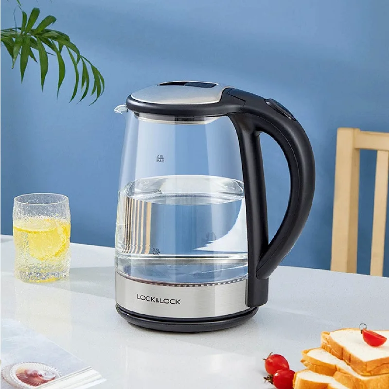 2L Electric Kettle 1500W Fast Kettle Large Capacity Glass Kettle With Blue Light Suitable for Coffee/Tea Automatic Power Off