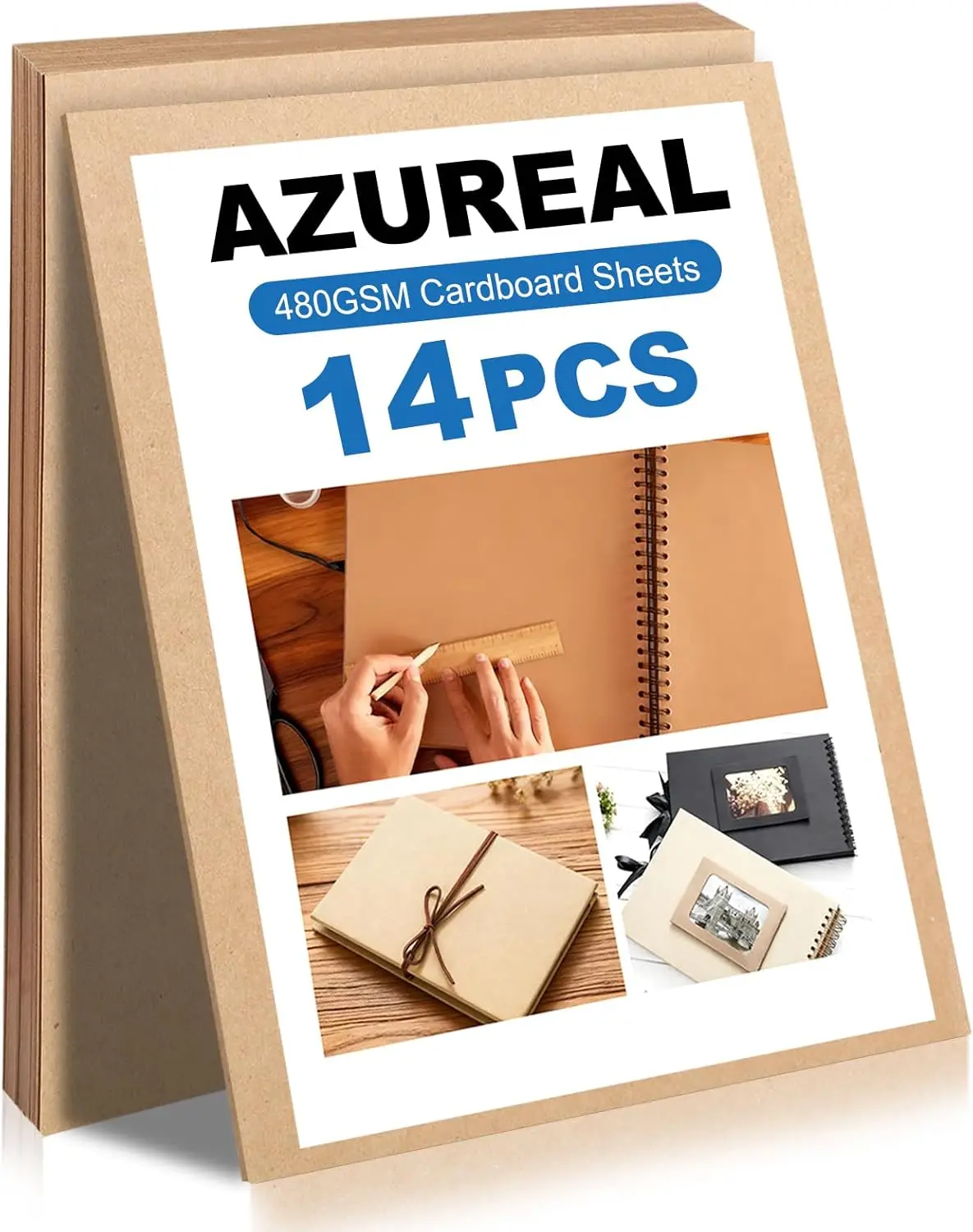 

14Pcs Cardboard Sheets, 25PT Chipboard 8.5x11", 480gsm Heavy-duty Kraft Board for Craft, DIY, Bookbinding