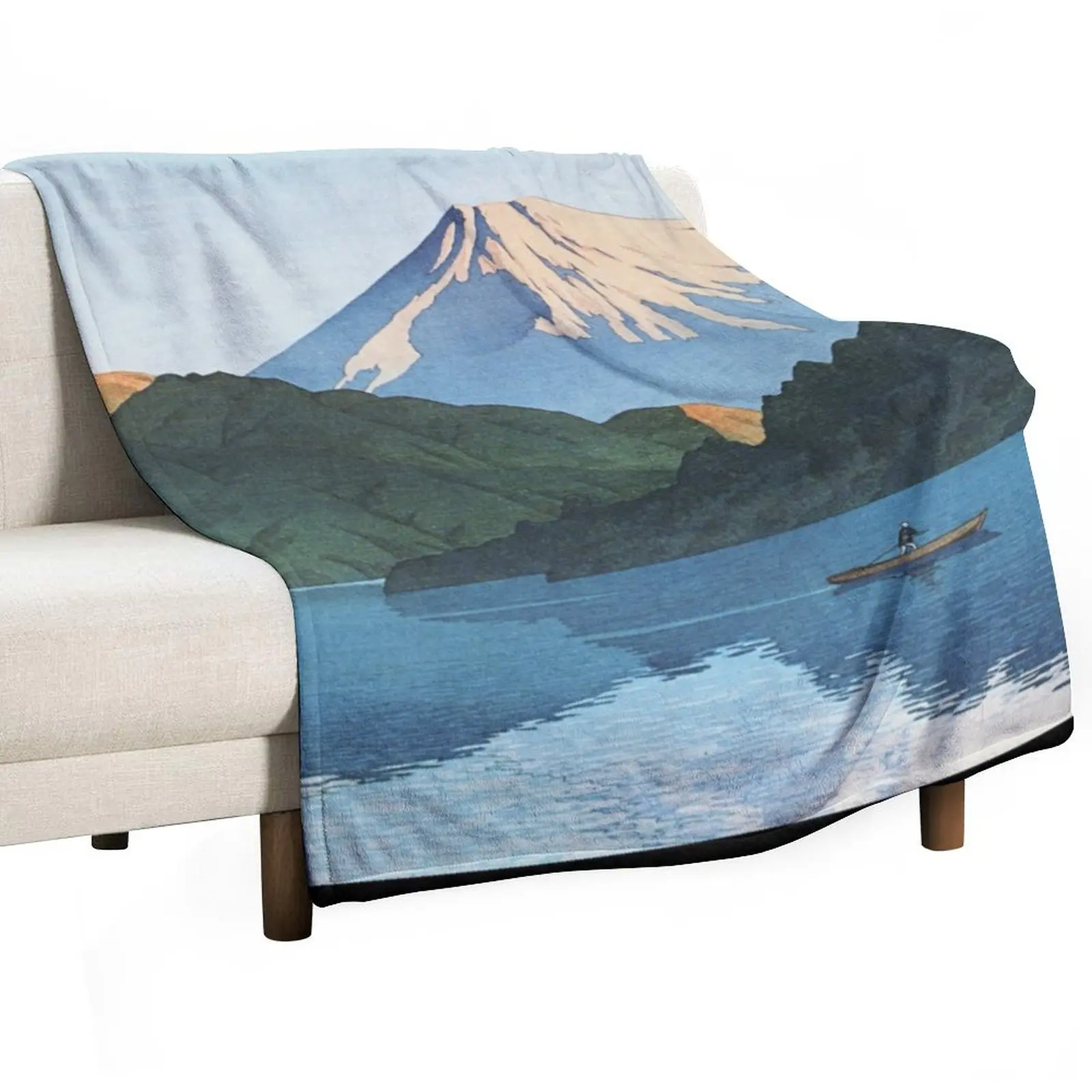 Ashino Lake at Hakone by Kawase Hasui Throw Blanket heavy to sleep Luxury Throw Blankets