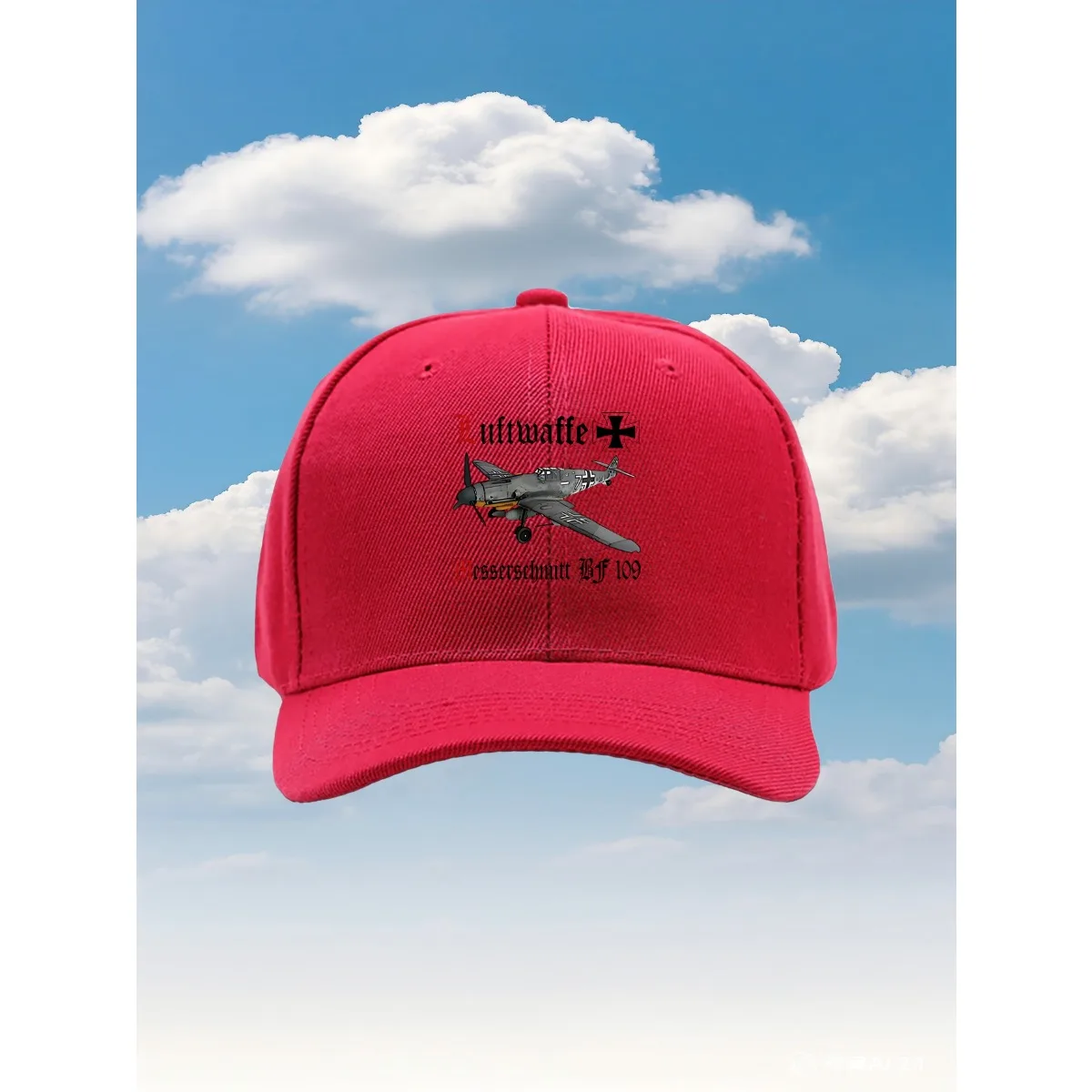 قبعة سائق الشاحنة طراز Messerschmitt Bf 109 2025 الجديدة مع مقاس قابل للتعديل وتصميم مطبوع ممتع مثالي للأنشطة الخارجية Tra #6
