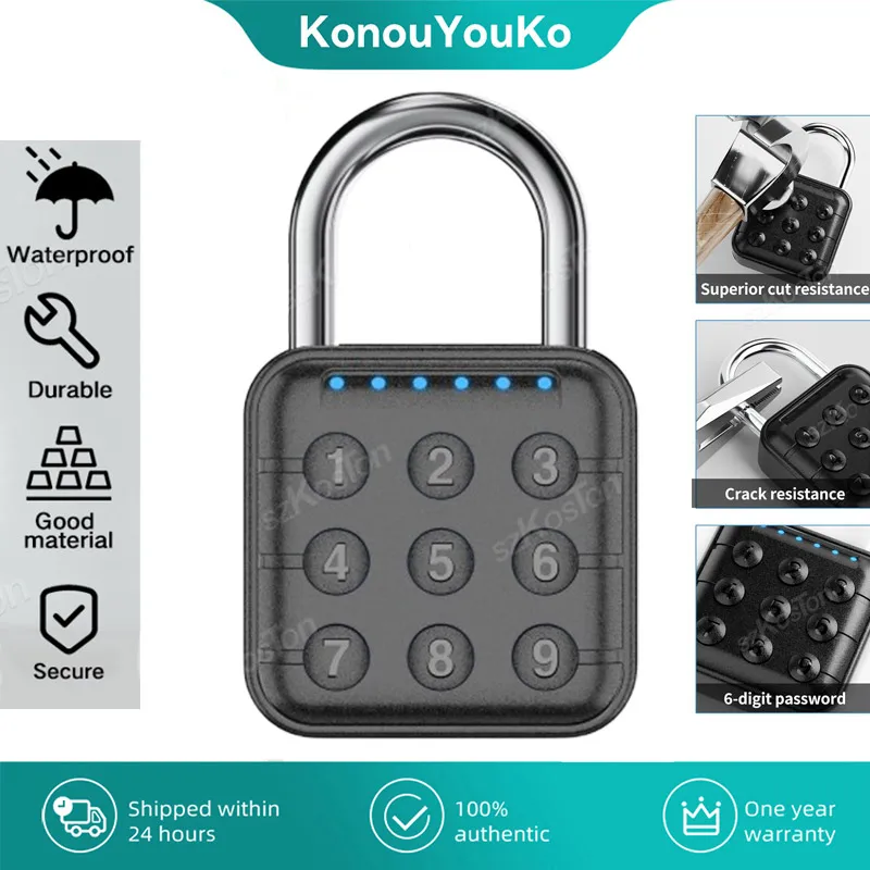 

Keyless Combination Lock 6 Digit Codes Padlock Outdoor Waterproof for Gym School Locker Fence Suitcase Luggage