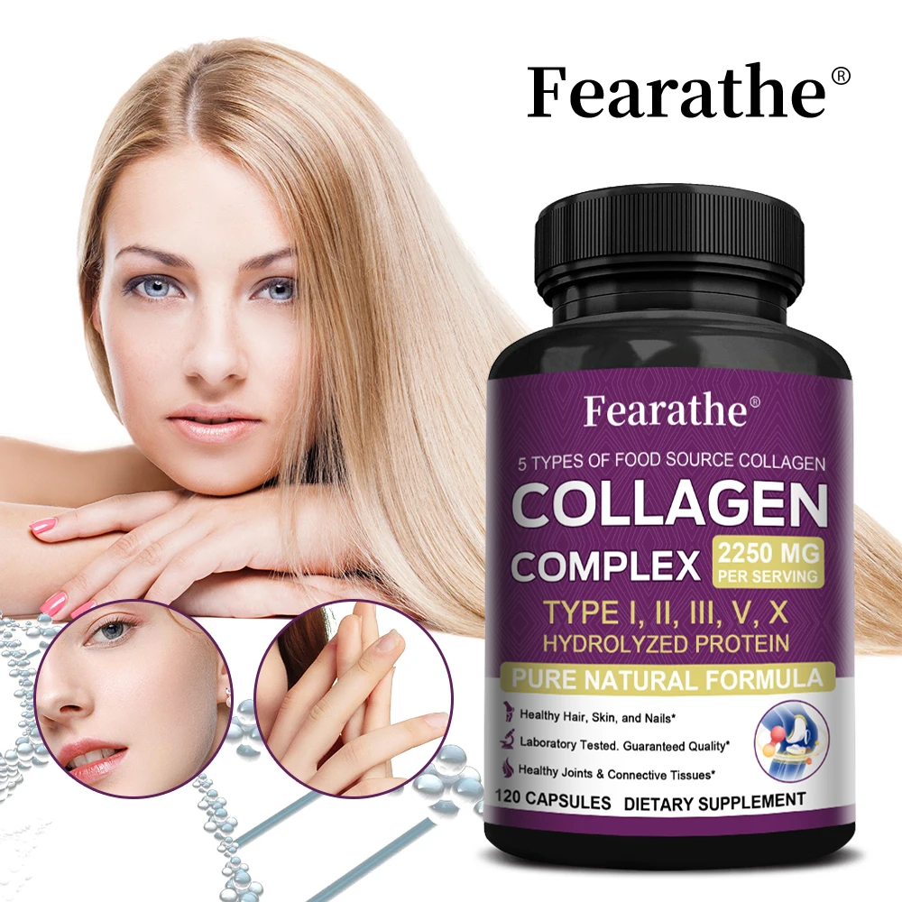 

Multi Collagen Capsules, Efficiently Absorbed, Promotes Joint, Skin, Bone, and Digestive Health, and Maintains Overall Health