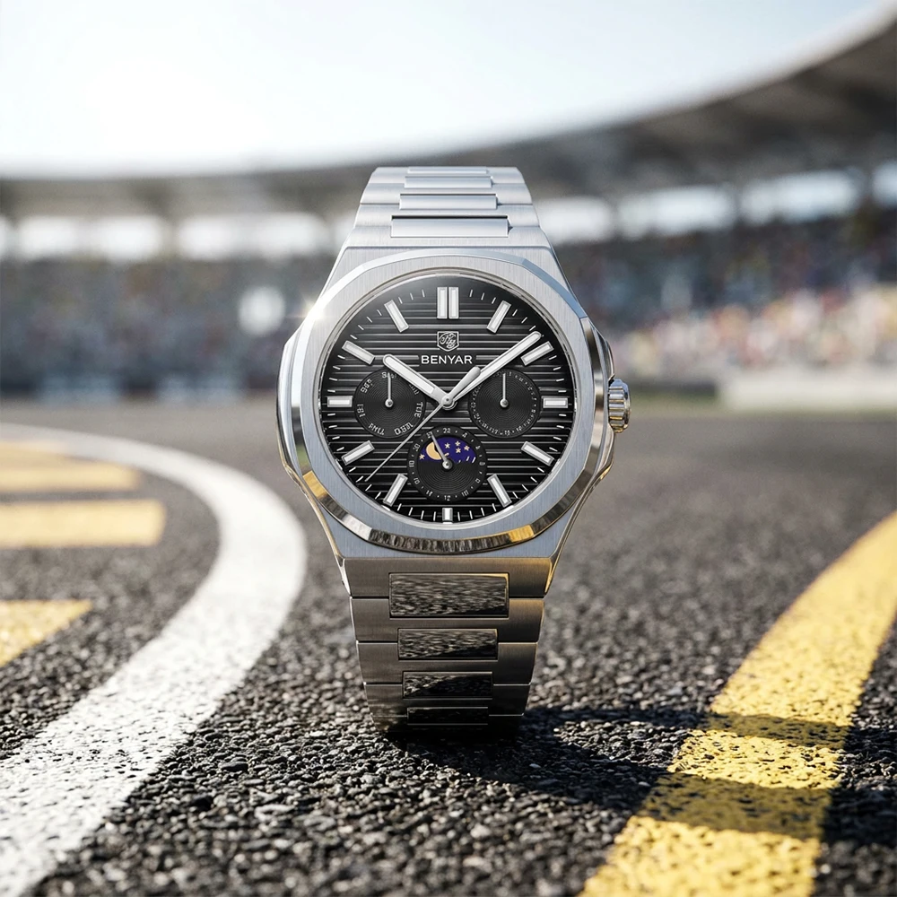 benyar-luxury-moon-phase-chronograph-watch-striped-dial-octagonal-case-stainless-steel-quartz-luminous-waterproof-business-watch