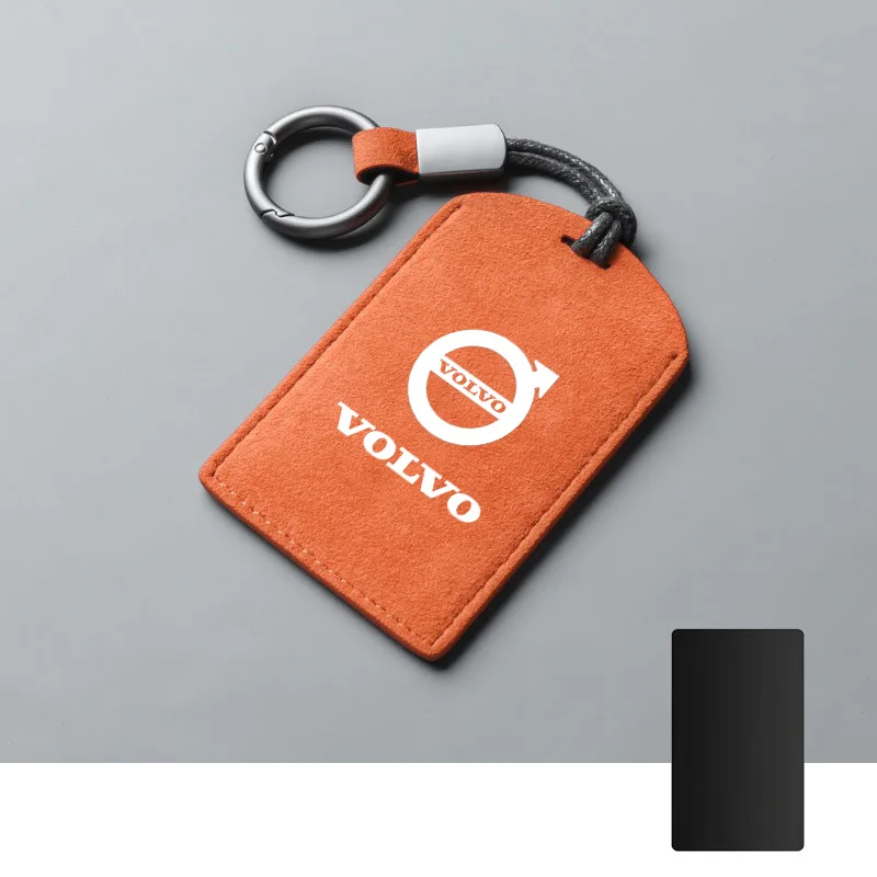 Zamszowo-skórzane etui na klucze samochodowe Smart NFC Pełna osłona Uchwyt na klucze Volvo EM90 EX30 2024 Polestar Brelok do kluczy Akcesorium — zdjęcie 5