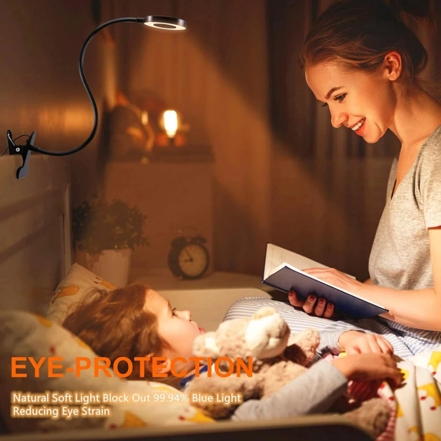 New Ultimate Comfort Clip-on Desk Lamp with 48 Adjustable and Flexible LEDs - USB Book Light for Eye Protection, featuring Adjus