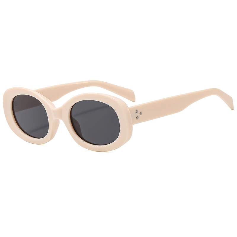 2024 New Oval Frame Sunglasses Retro Small Frame Sun Glasses Versatile Fashion Y2K Holiday Street Shooting Glasses Female