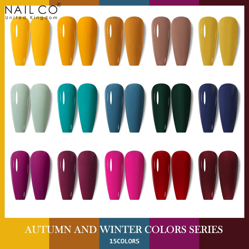 NAILCO Autumn Winter Gel Nail Polish Matte Top Coat Plum Color Semi Permanent Soak Off UV LED Nails Gel Art Designs Varnish 15ml