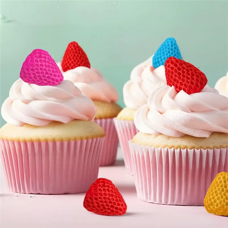 6 Cavity 3D Strawberry Chocolate Mold For Fondant, Resin, Cake Topper Cupcake Decorating Tools