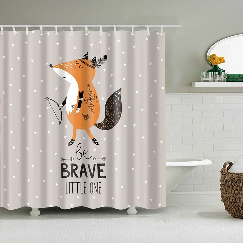 3D Printing Cartoon Bulldog Bath Screens Bathroom Shower Curtain Bath Curtain Christmas Gift Decor Multi-size Shower Curtain