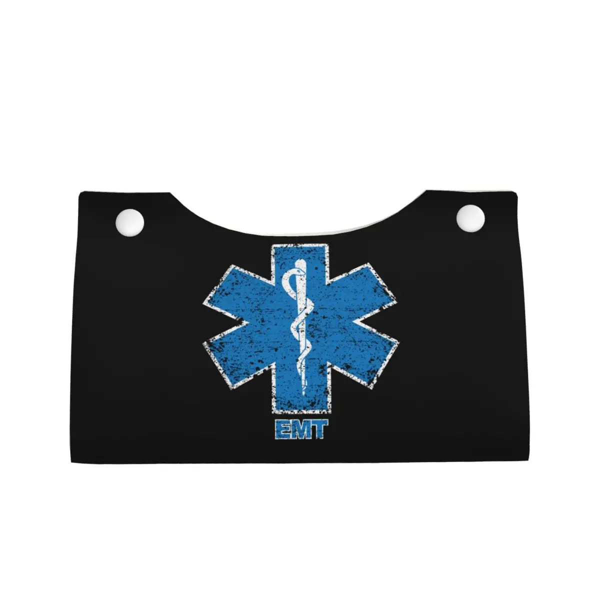 Custom Emt Star Of Life Tissue Box Cover PU Leather Rectangular Paramedic Medic Ambulance Facial Tissues Holder for Home