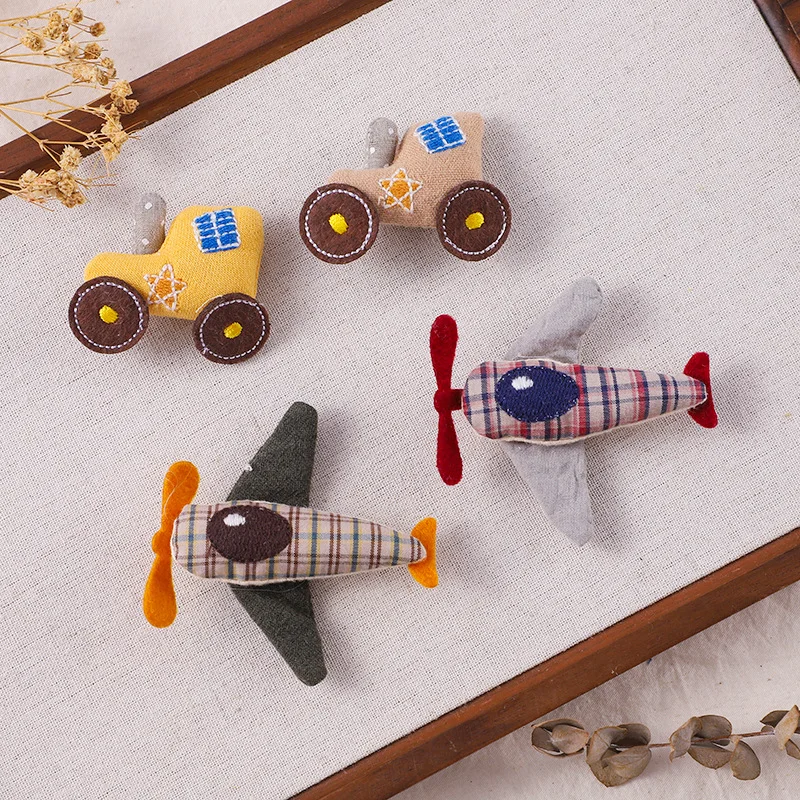 Multifunctional Stuffed Car Plane Brooch for DIY Keychain Bag Pendant Clothing Decoration Comfortable Adorable Durable